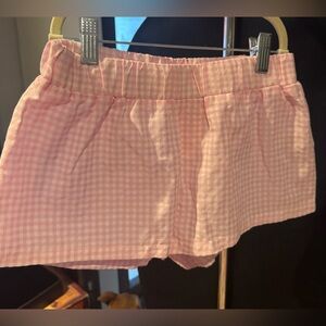 Edikted Pink Gingham Girls' Elastic Waist Short